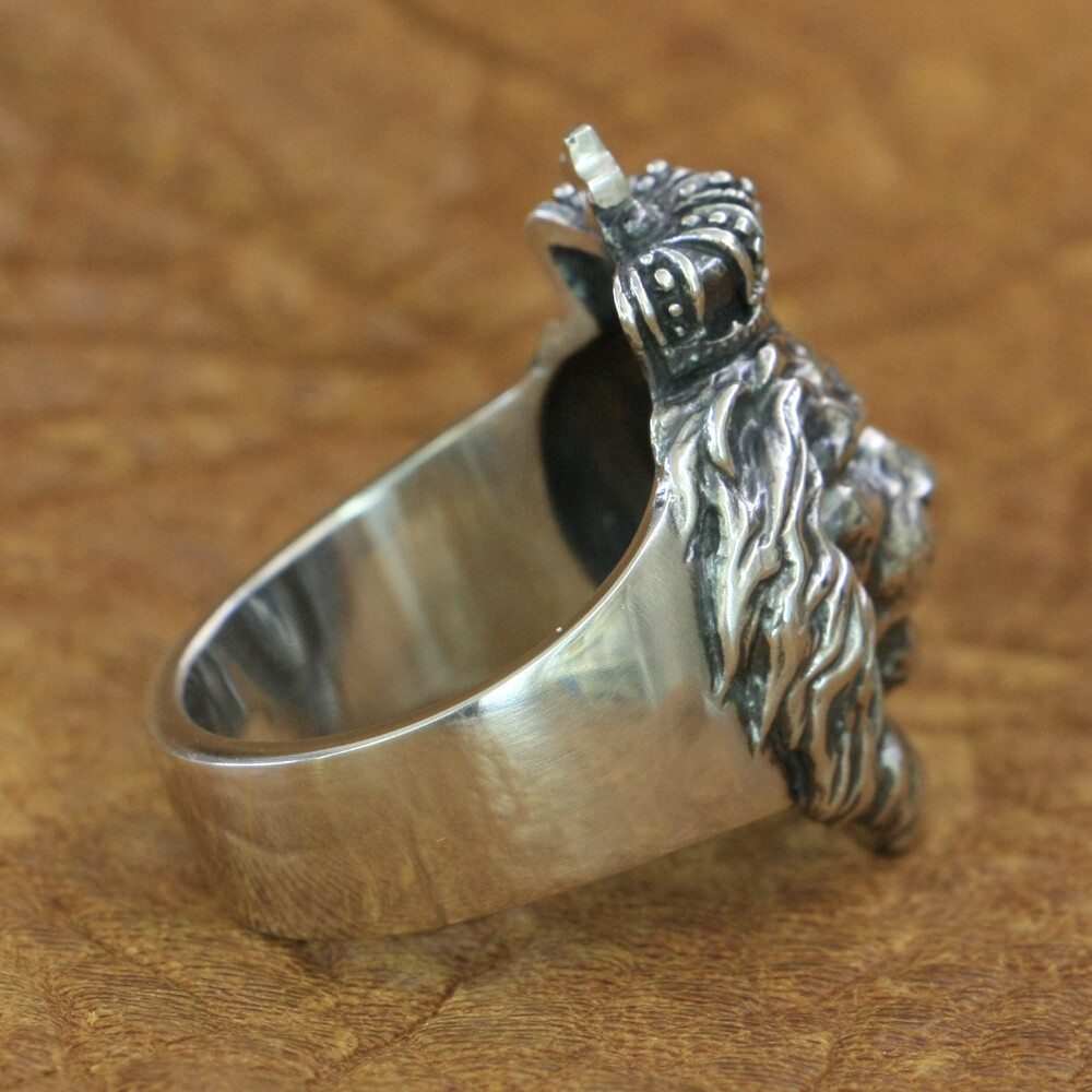 Details 925 Sterling Silver Lion King Punk Ring Animal Jewelry TA190A US 7~15 FZ