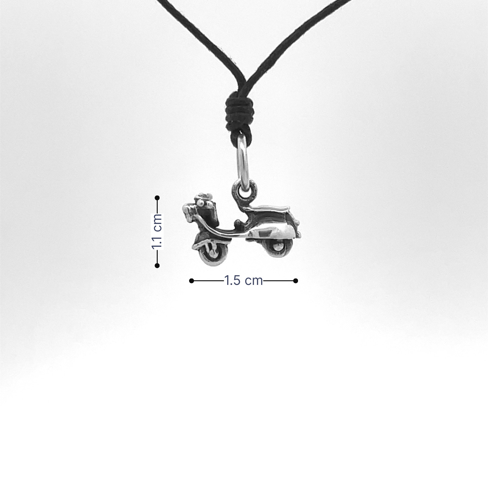 Motorbike 92.5 Sterling Silver Charm Necklace Pendant Jewelry
