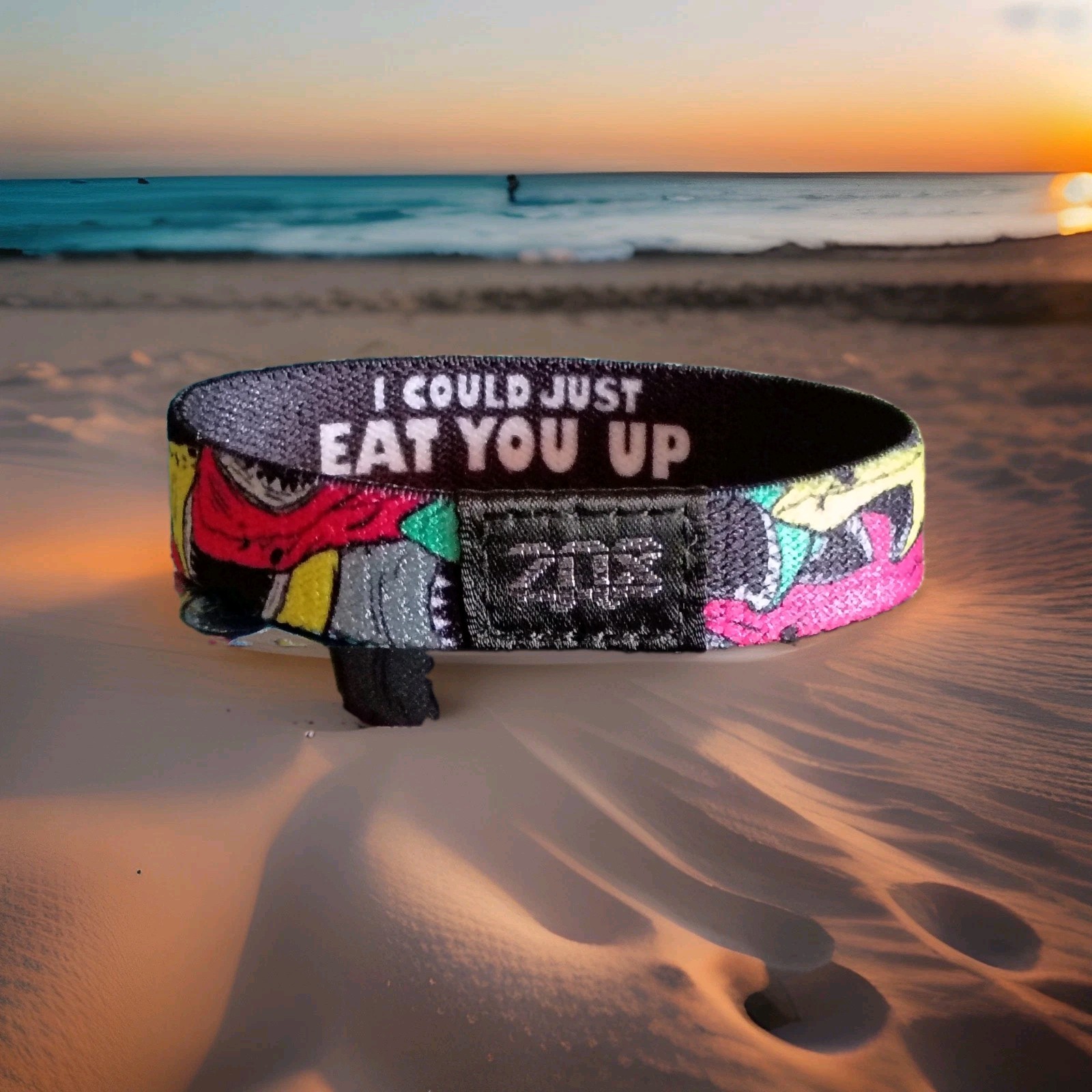 ZOX “I COULD JUST EAT YOU UP” Strap W/ Card. (Size Medium) -Silver