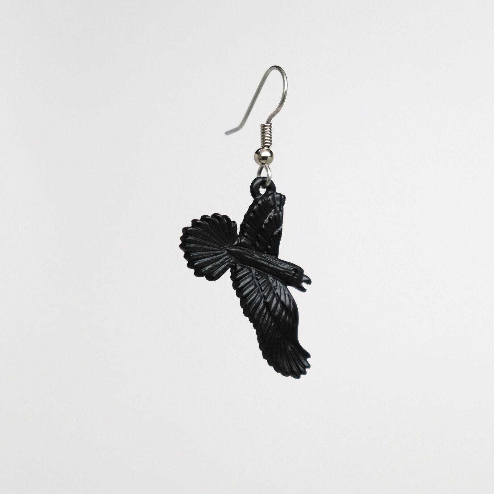Gothic Black Raven Black Crow Dangle Earrings #1053