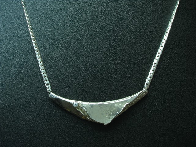 835 Silver Necklace With Zirconia Inlay / Sterling Silver / 43.5 Cm / 11.0 G