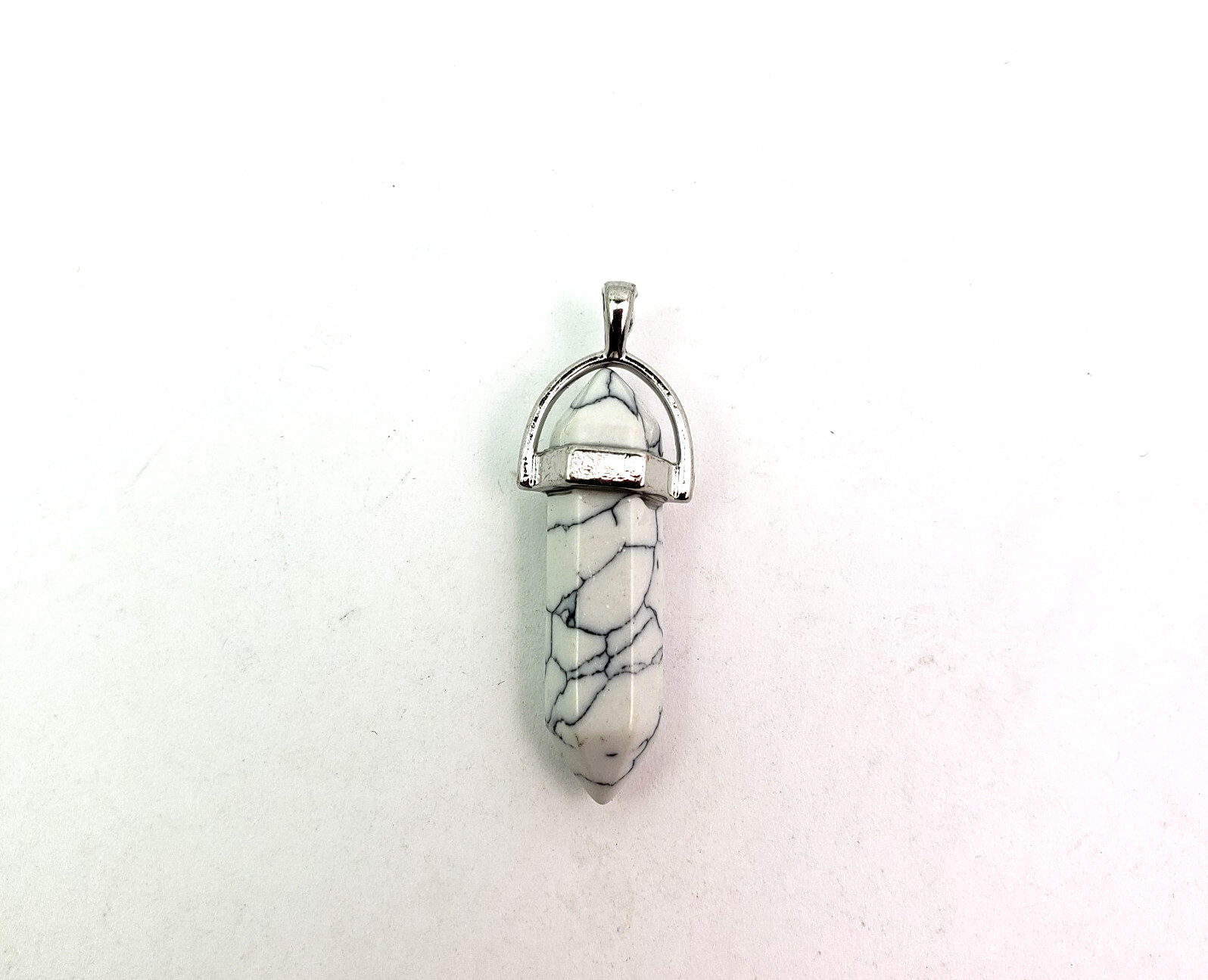 Unbranded White Black Hexagonal Pointed Stone Pendant