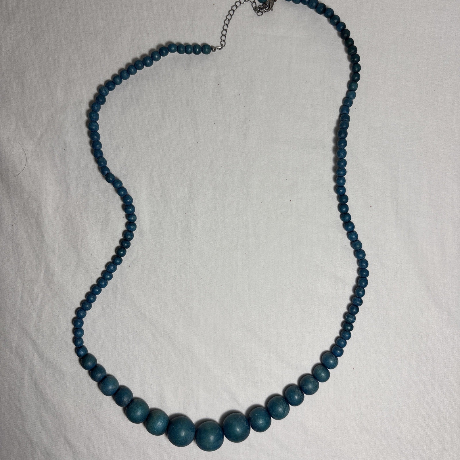 Wooden Blue Beaded Necklace