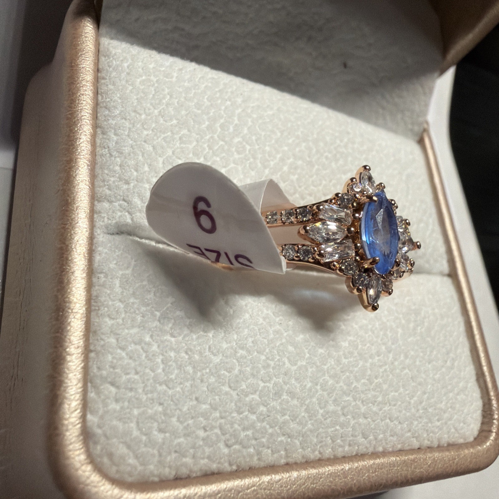 Bomb Party Ring RBP6378 Coming In Hot LC Ocean Blue Quartz Size 9