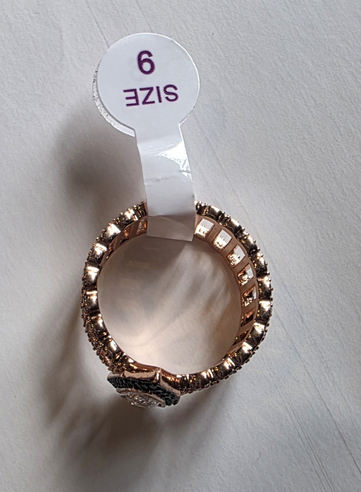 Velvet Ambush RG88717 Rose Gold Hematite Plated Cocktail Cubic Zirconia Ring Si…