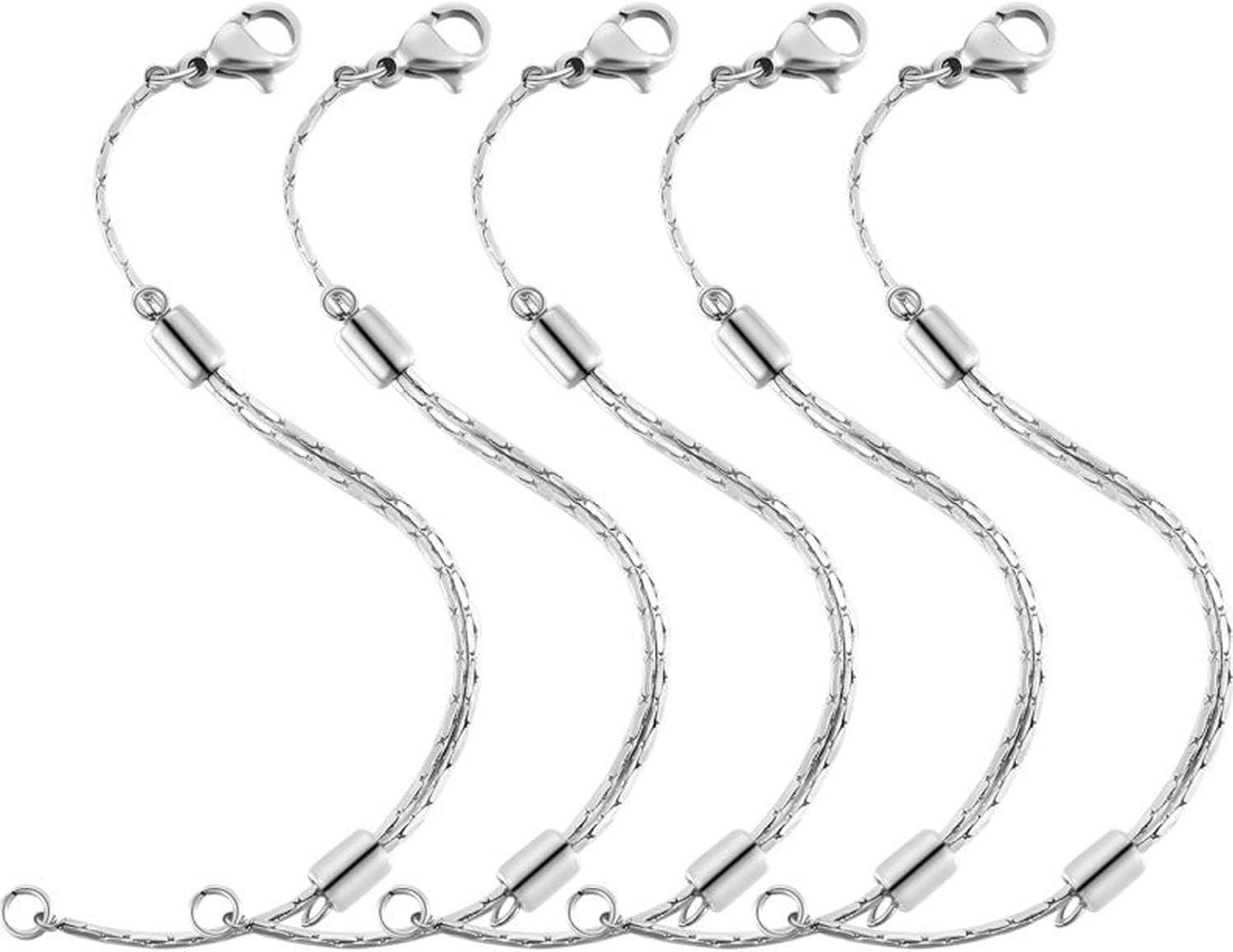 Stainless Steel Necklace Extender Chain Adjustable Silver Necklace Chain Extende