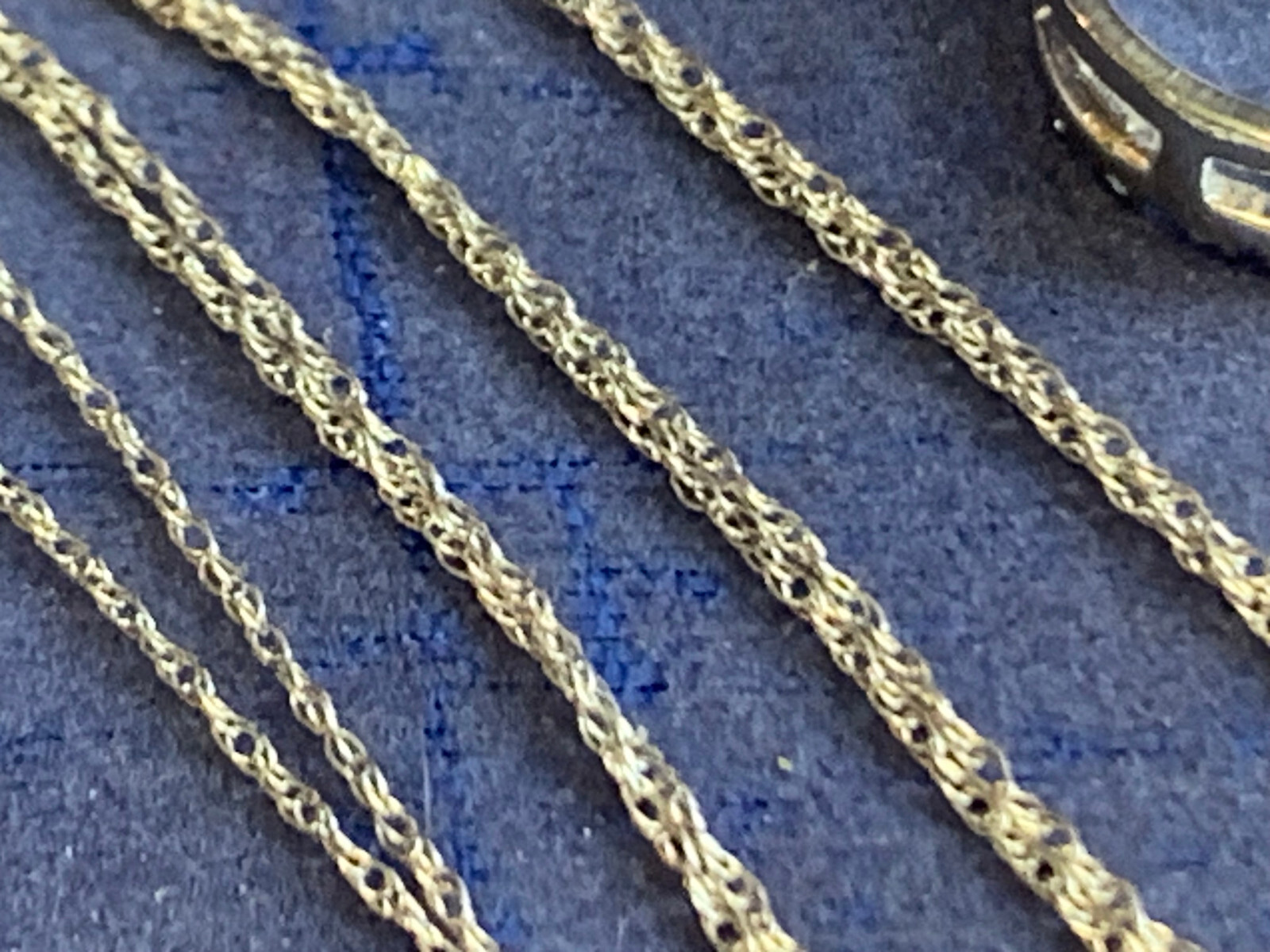 10K White Gold Necklace 1.48g Fine Jewelry 18″ Rope Chain Clear Stones *READ*