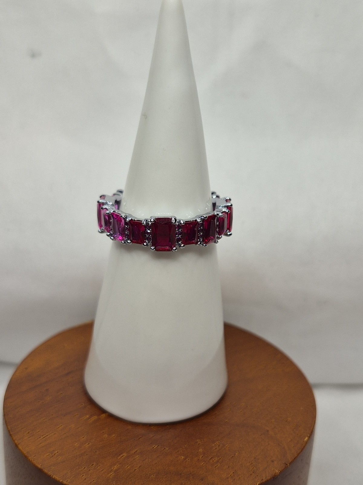 Bomb Party Ring Size 8 “Chic N Shimmer” Ruby Corundum On Hematite Plating