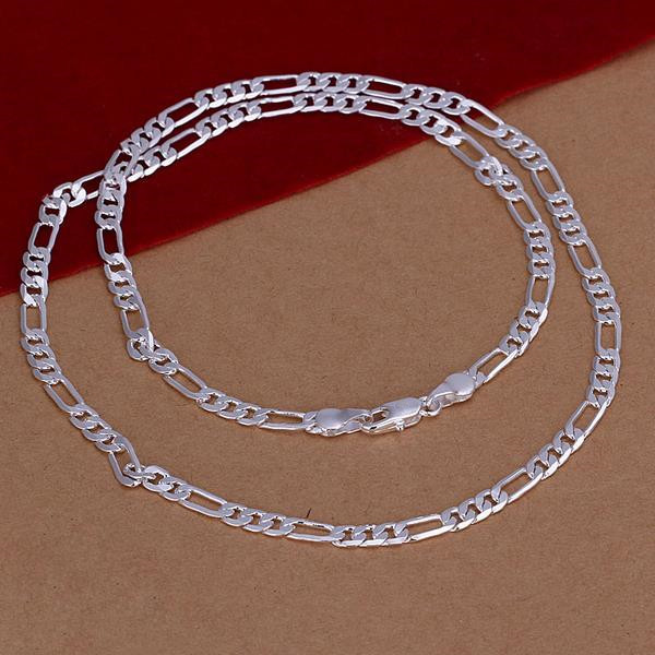 Mens Womens 925 Sterling Silver 4mm Figaro Link Chain 16″-30″ Necklace #NE153