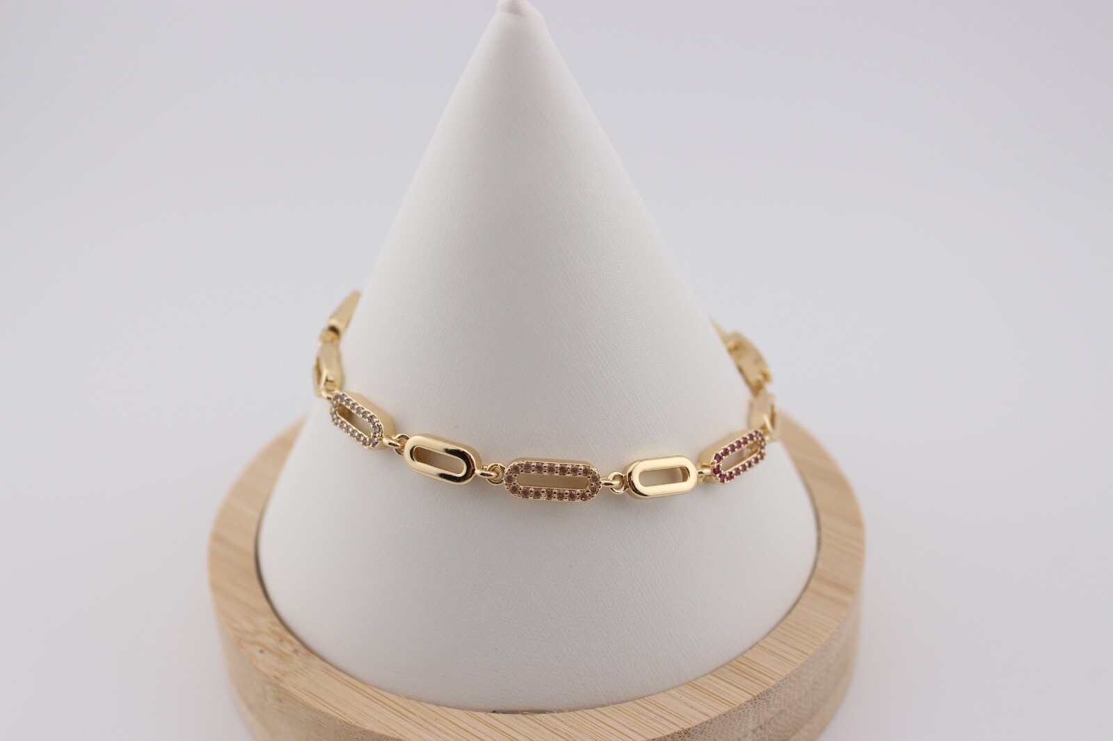 Lot 3 gold plate stainless steel and glass bracelets 7.25-7.75″ extenders includ