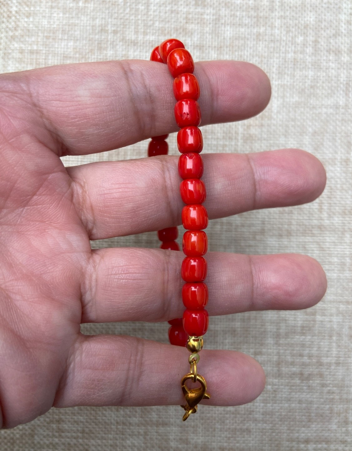 Natural Red Coral bracelet – 6mm in 7 inches and 11.3gm