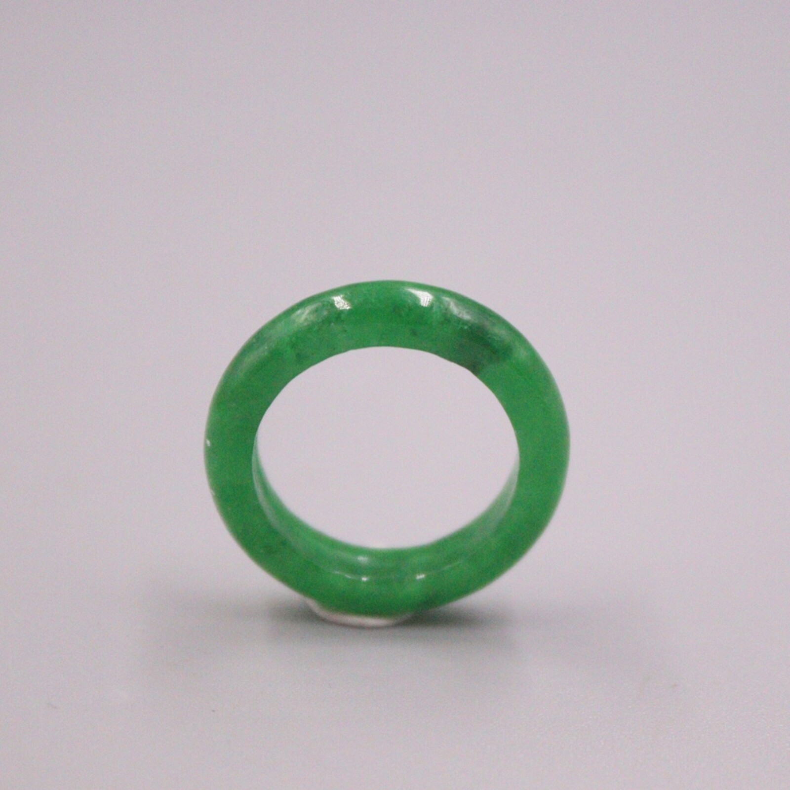 Women’s Chinese Green Jadeite Jade Ring Band Real Genuine Heating Jade Size 9