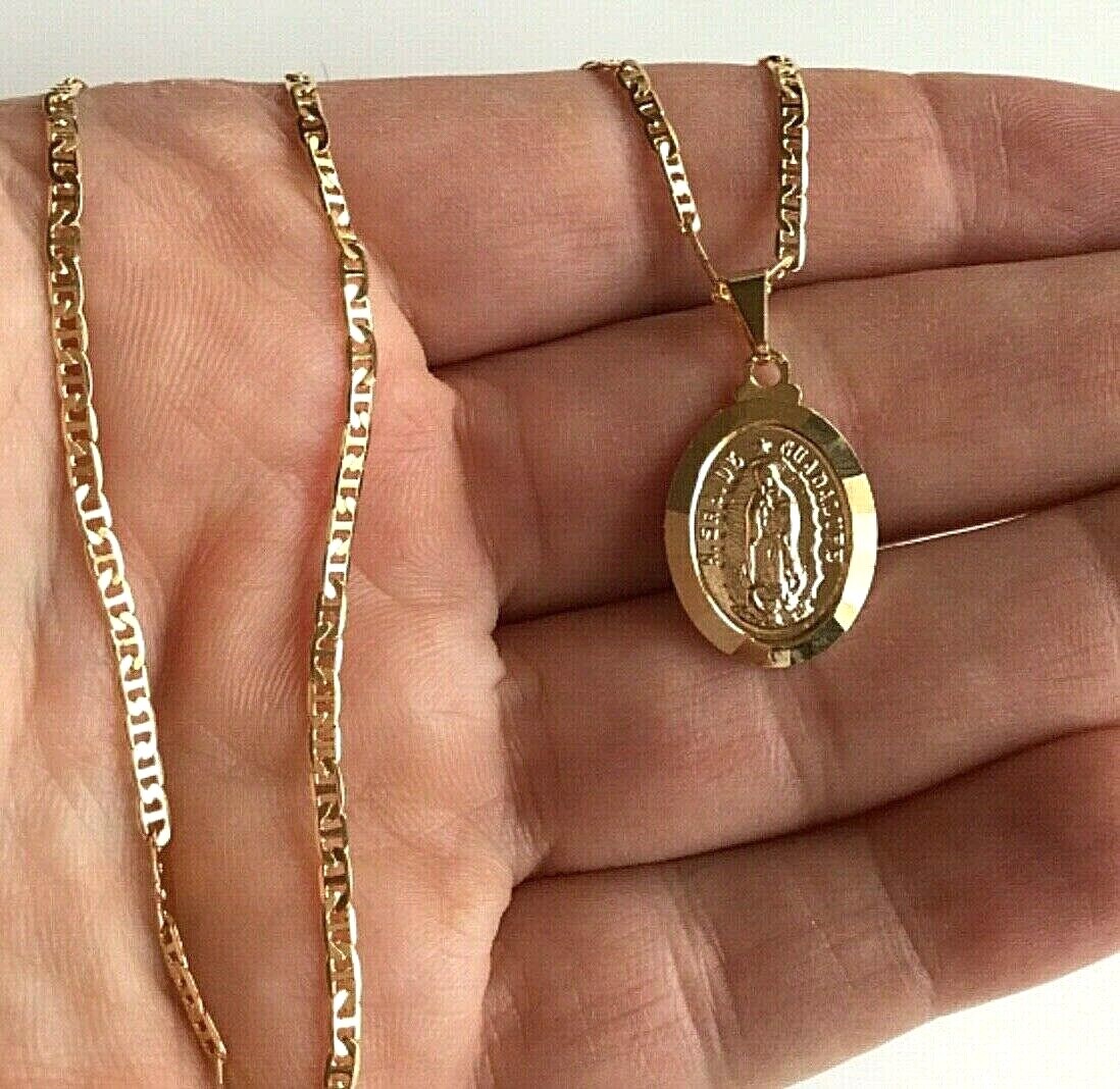 18K GOLD FILLED GUADALUPE NECKLACE 18″ LONG / CADENA DE GUADALUPE 18″ -P2124