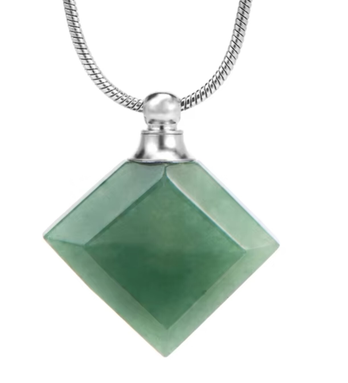 Rhombus gemstone perfume bottle pendant with 45 cm plus 5cm extender chain