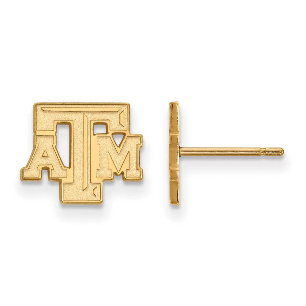 14k Gold Plated Silver Texas A&M Univ. XS Post Earrings