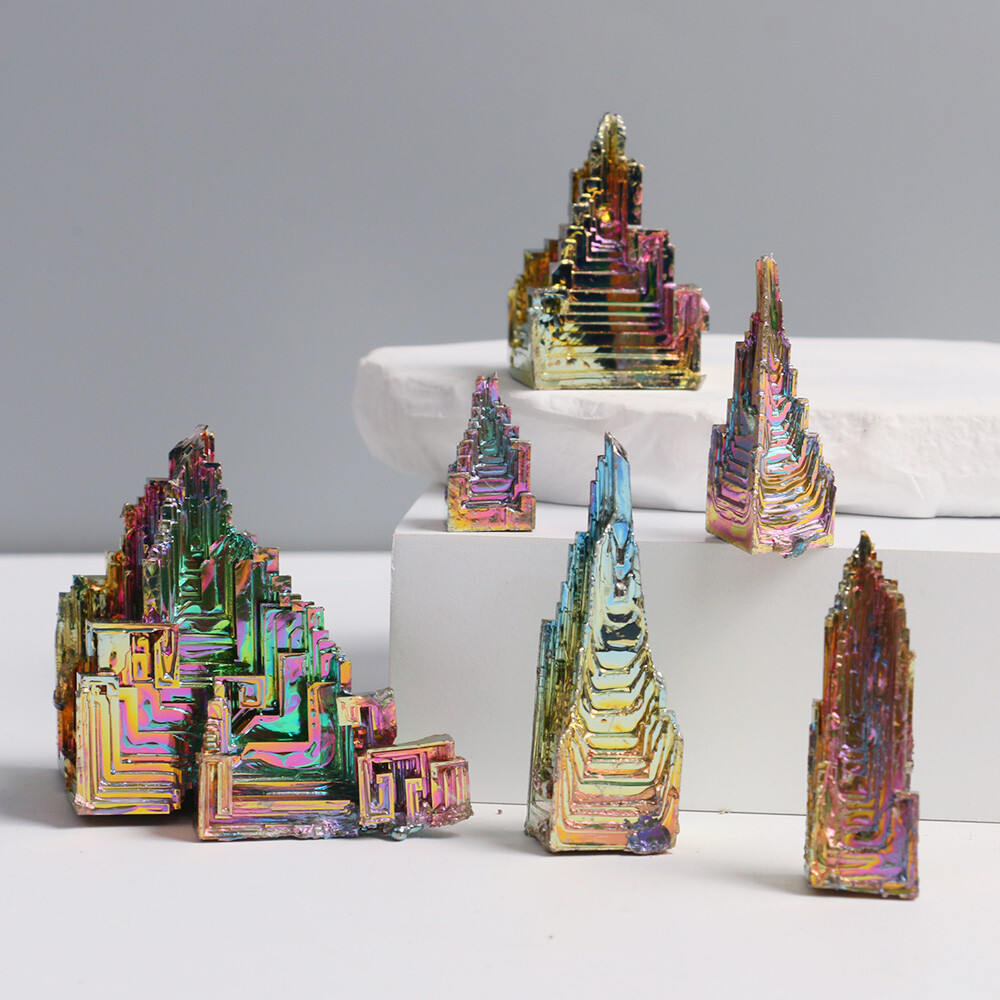 Rare Rainbow Titanium Bismuth Specimen Mineral Gem Crystal Healing Stone Lot