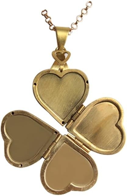 1Pcs Gostear Cute Four Leaf Clover Love Heart Pendant Photo Locket Necklace That