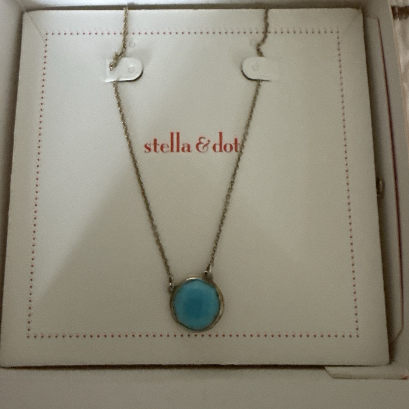 Stella and Dot turquoise Pendant Delicate Necklace