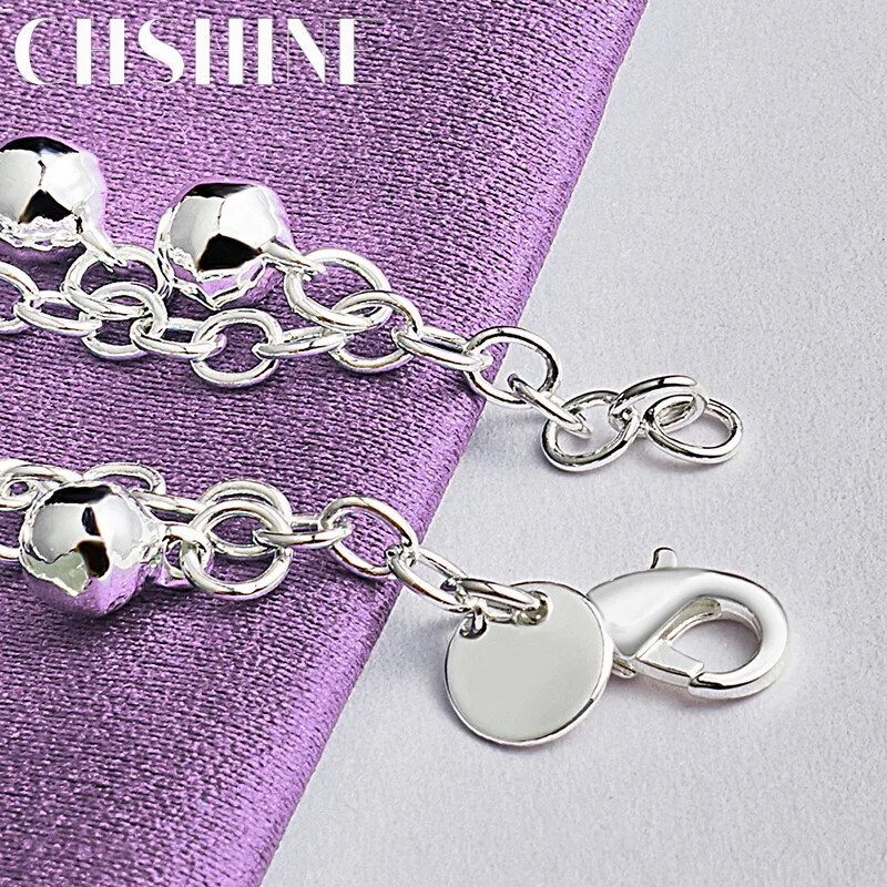 CHSHINE 925 Sterling Silver Round Square Roman Bracelet Fashion Charm Jewelry