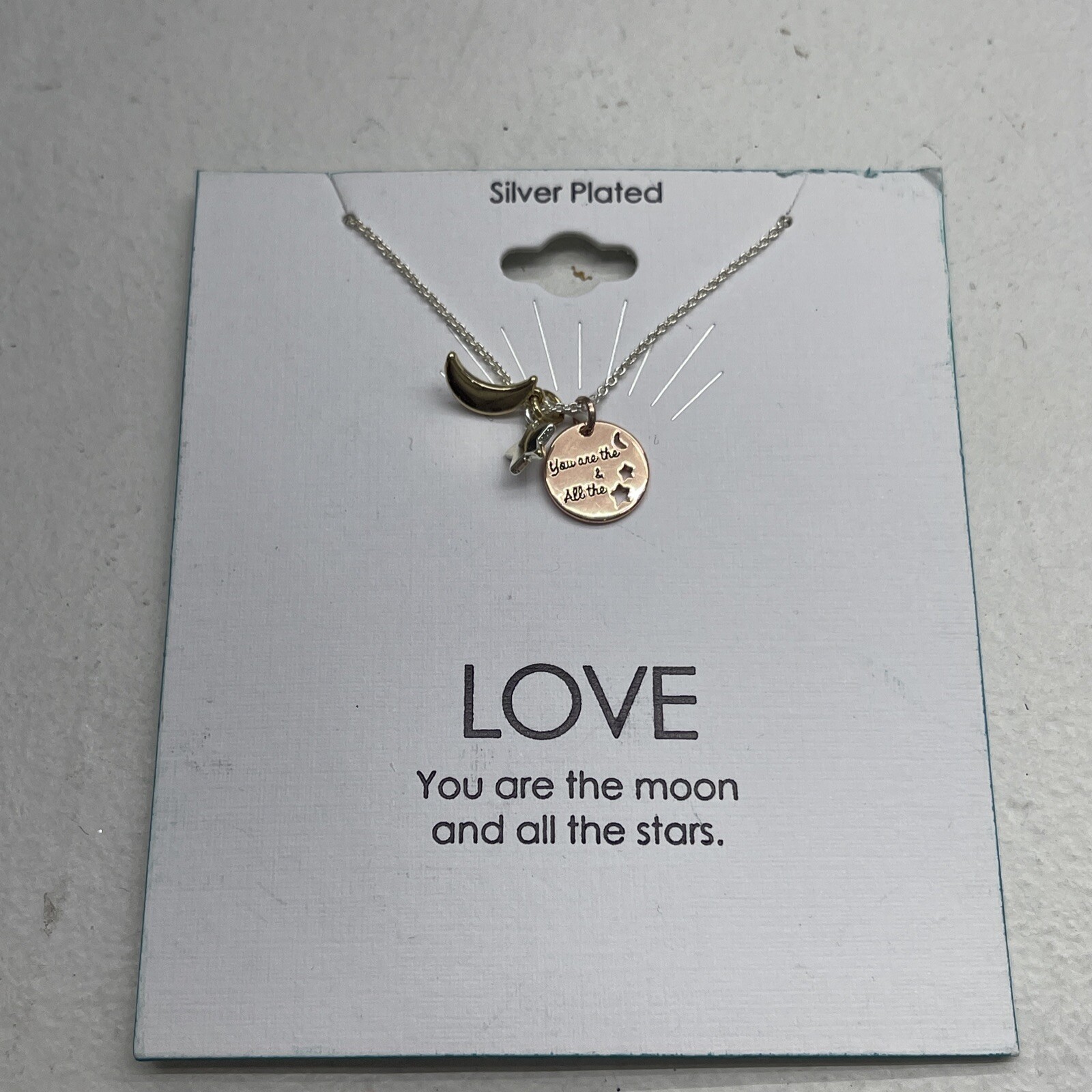 Target Silver Plated Love You Are The Moon And All The Stars Pendant Necklace