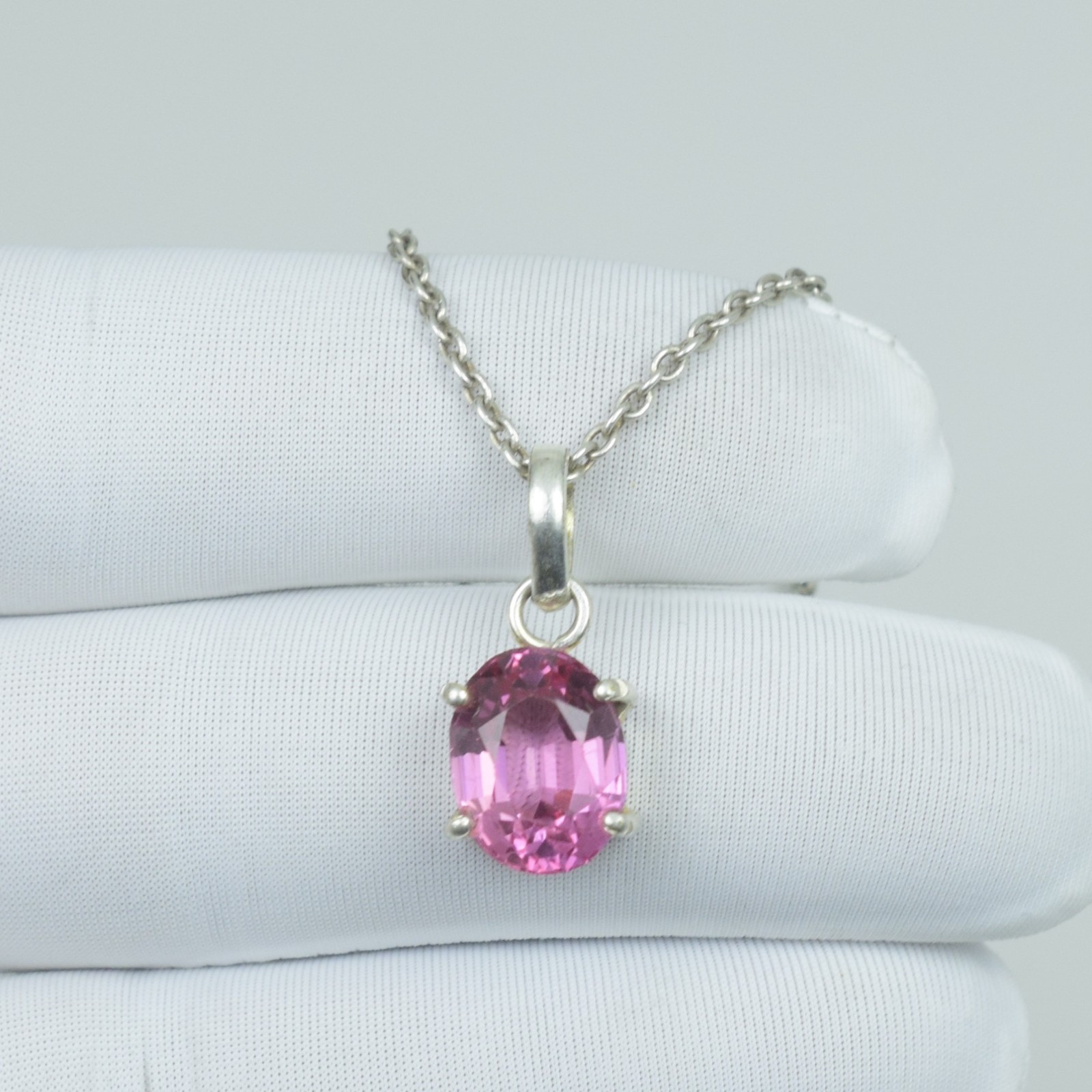 15Cts Oval Cut Pink Kunzite Necklace Jewelry, Gift For Mom Pendant Gemstone,