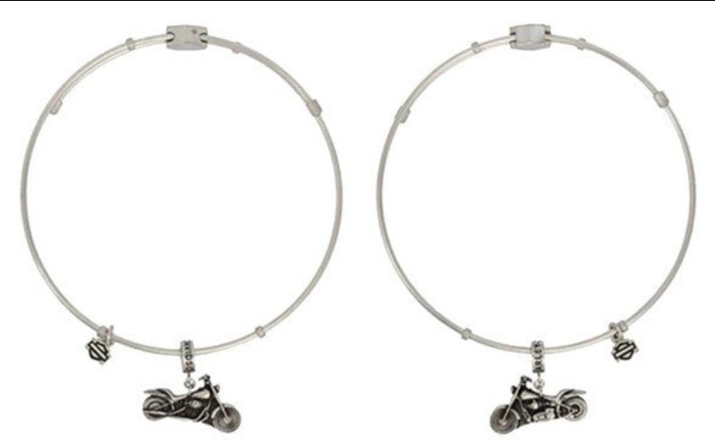 Harley-Davidson Motorcycle Charm Dangle Legend Bangle Bracelet 220 / HSB0025