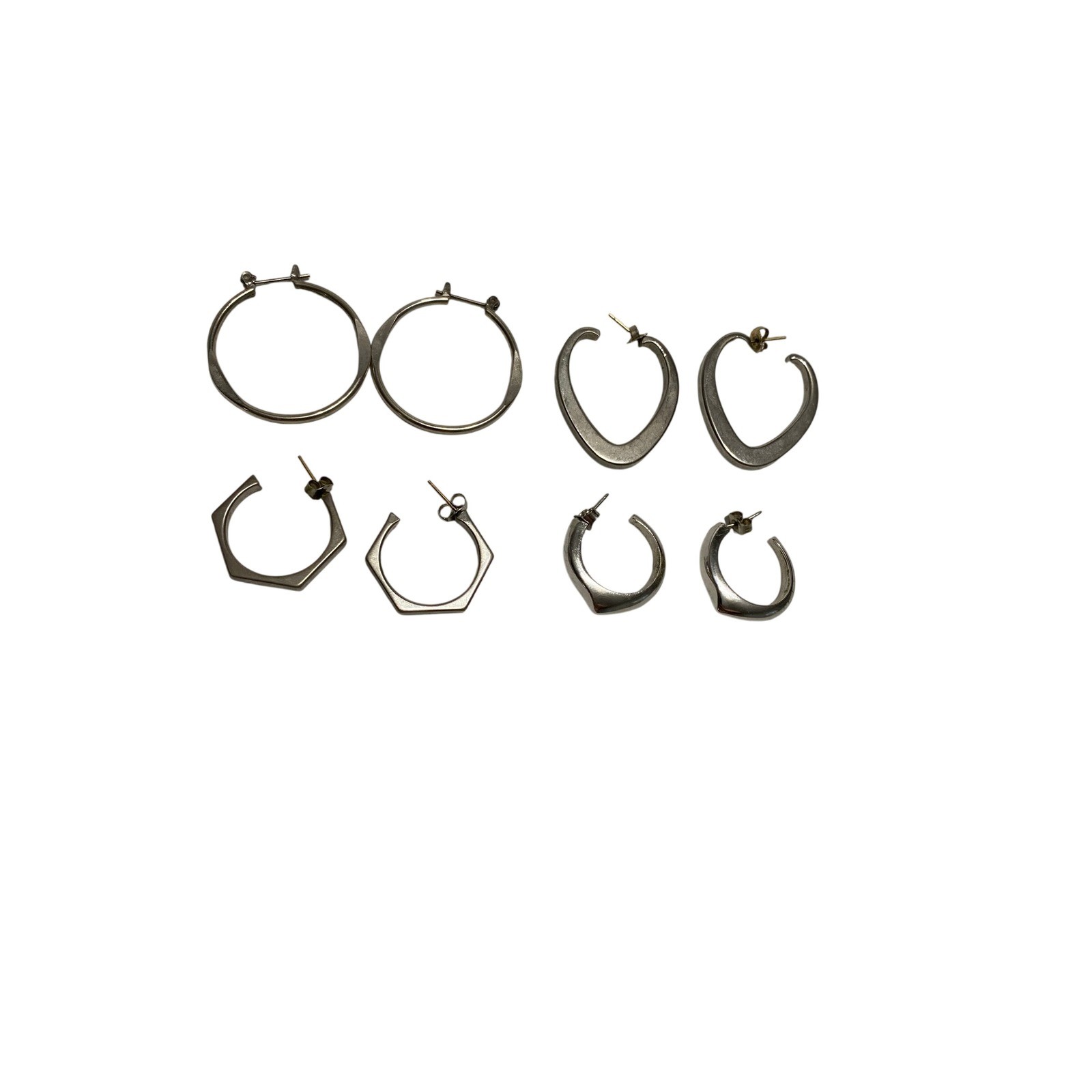 Unbranded Hoop Earrings Set Womens OS Excellent Geometric 4 Pairs Mixed