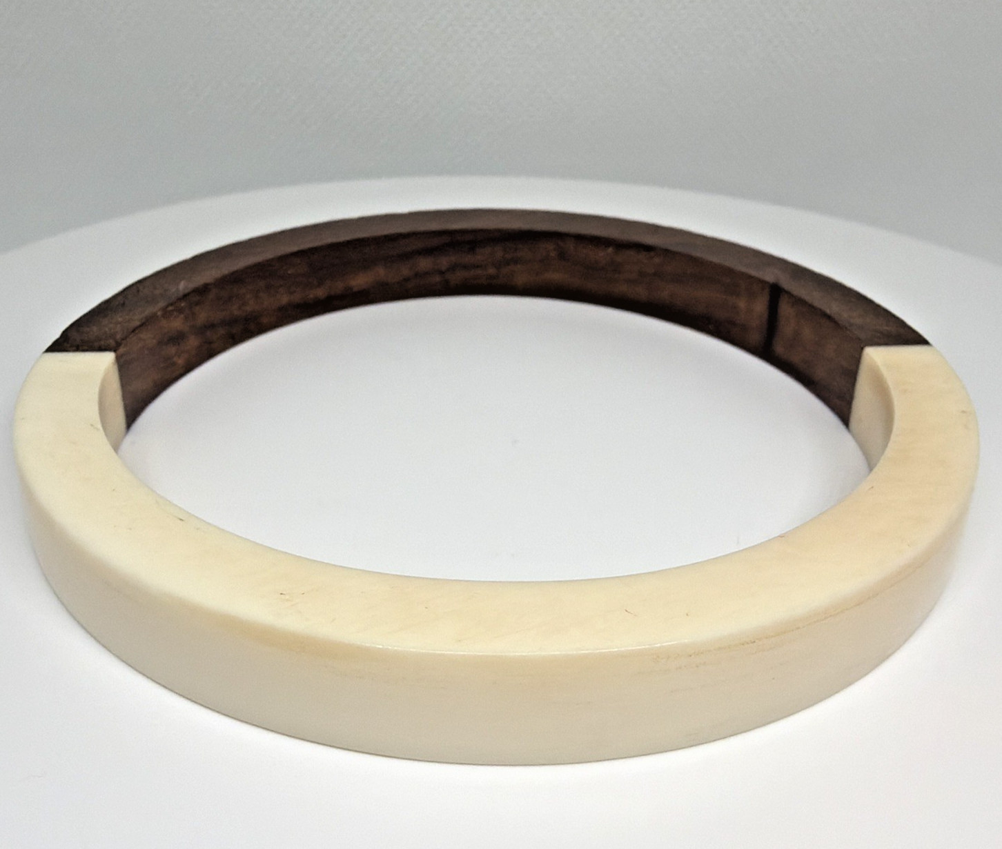 Mod Retro Wood & Resin Bangle Bracelets Stackable Mid-Century Style Set of 4