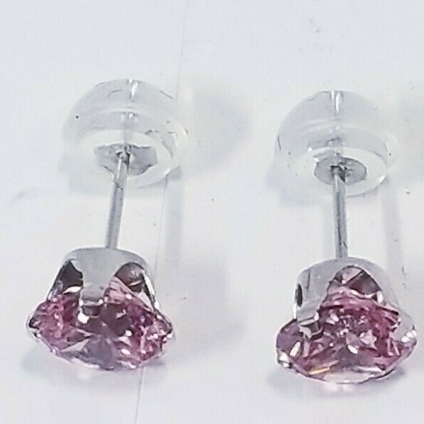 PINK GEM STONE KING STUD EARRINGS