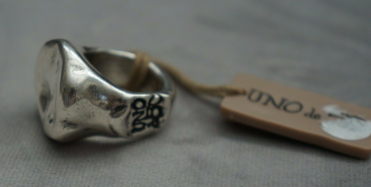 NWT UNO de 50 UNISEX Men Women Silver ME MARCA Statement Ring 7.5 M 8 L 9 XL