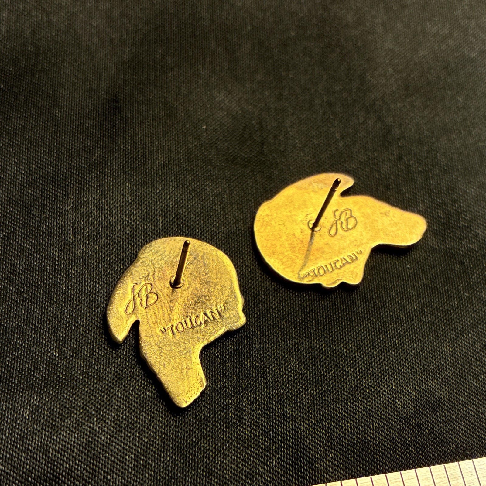 Laurel Burch Toucan Bird Enamel Stud Earrings