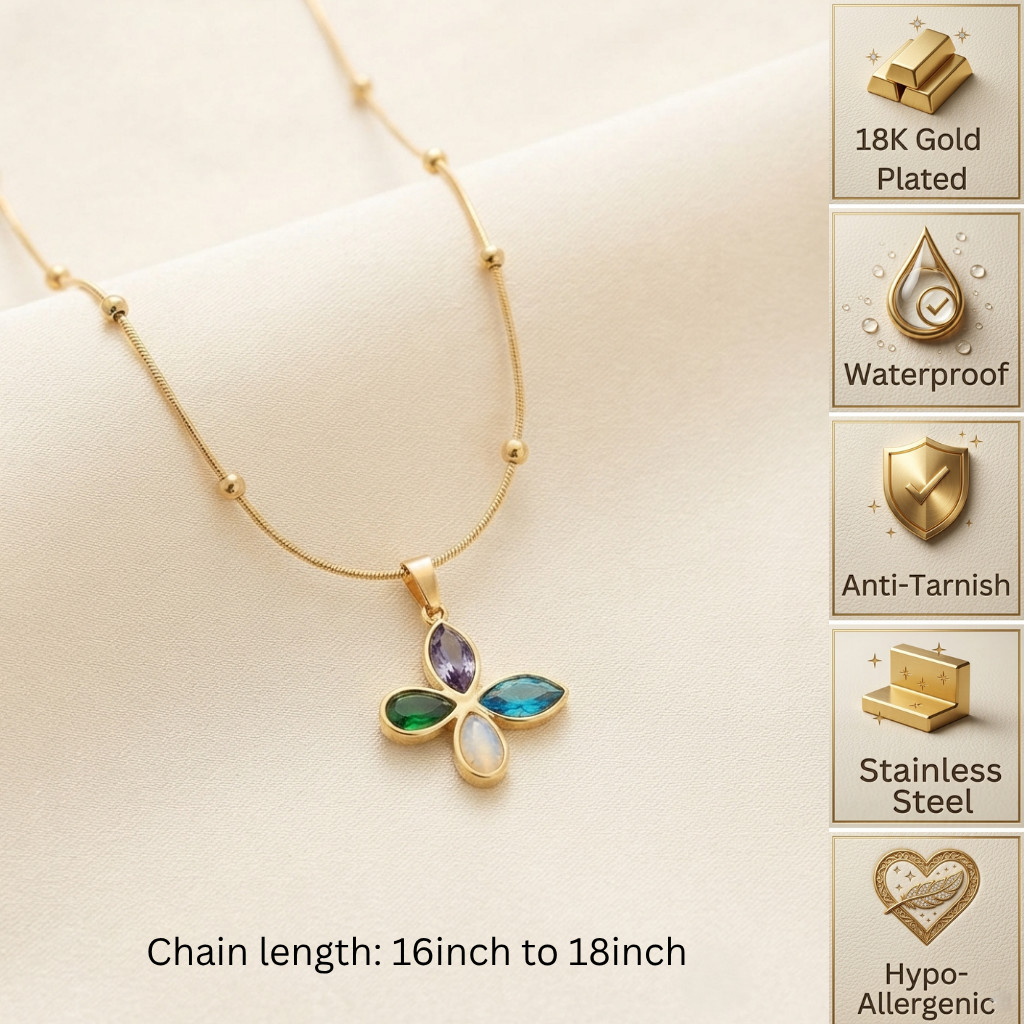 Anti Tarnish Necklace, 18K Gold Plated, Stainless Steel Jewellery, Gift for Her