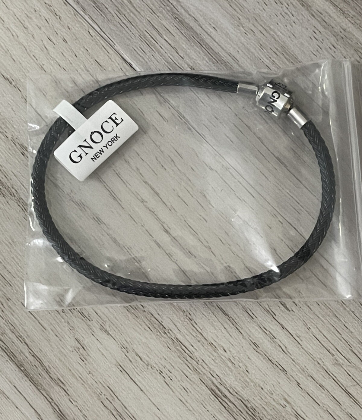 Gnoce Black Leather Bracelet