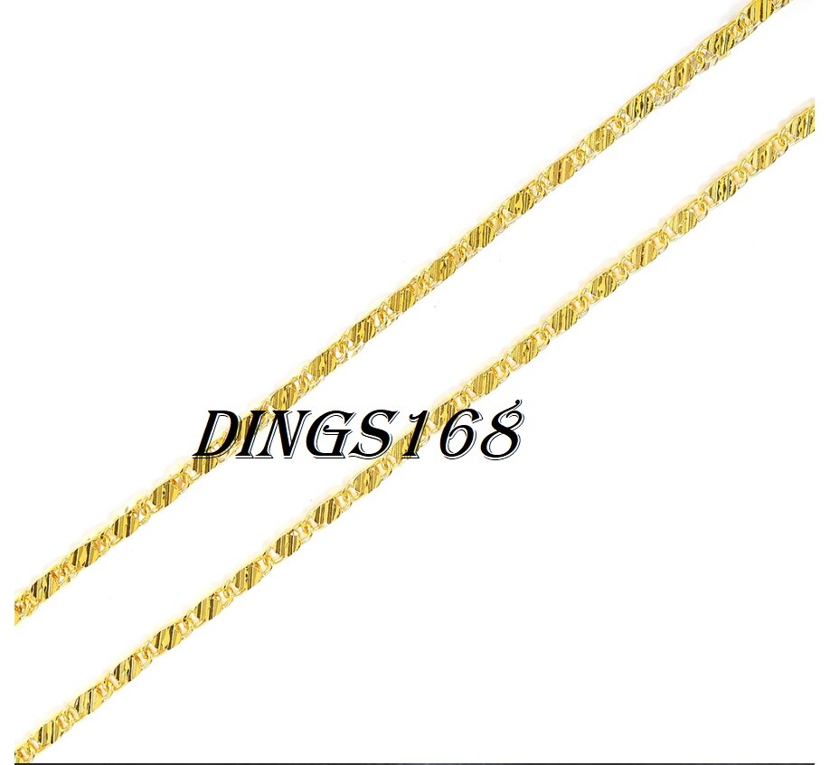 Solid 18K Gold Filled Hypo-allergenic Classic 2.2mm Flat Necklace Chain 16″ ~30″