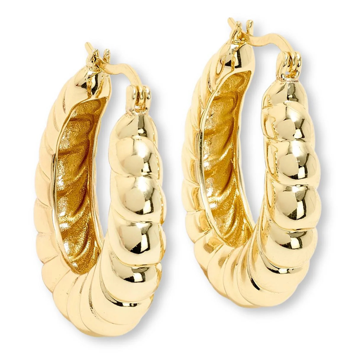 Bellezza Bronze Ridged Hoop Earrings