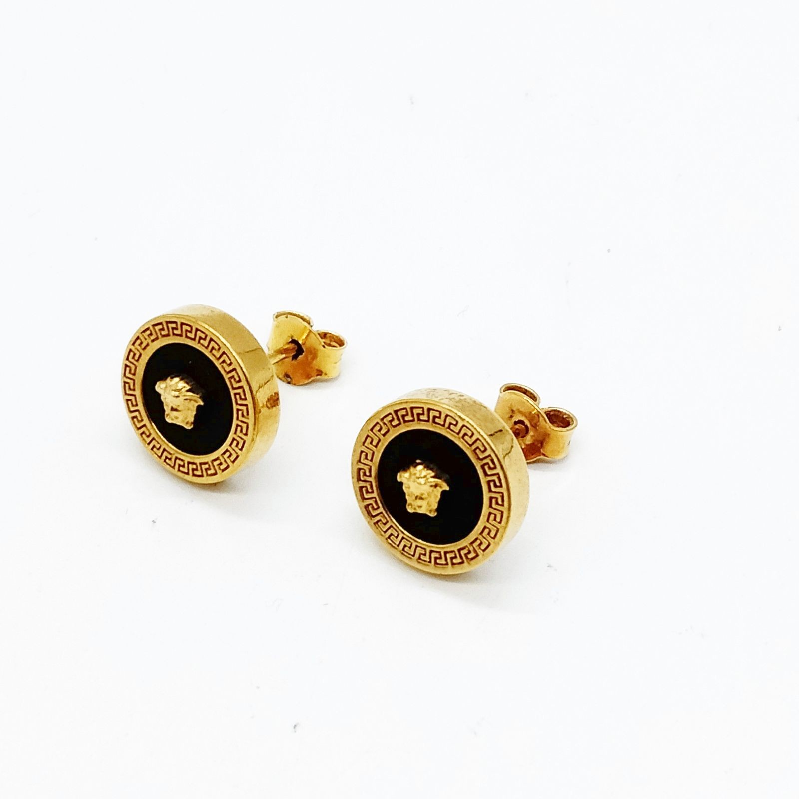 Versace Pierced Earring Gold Black 4733574