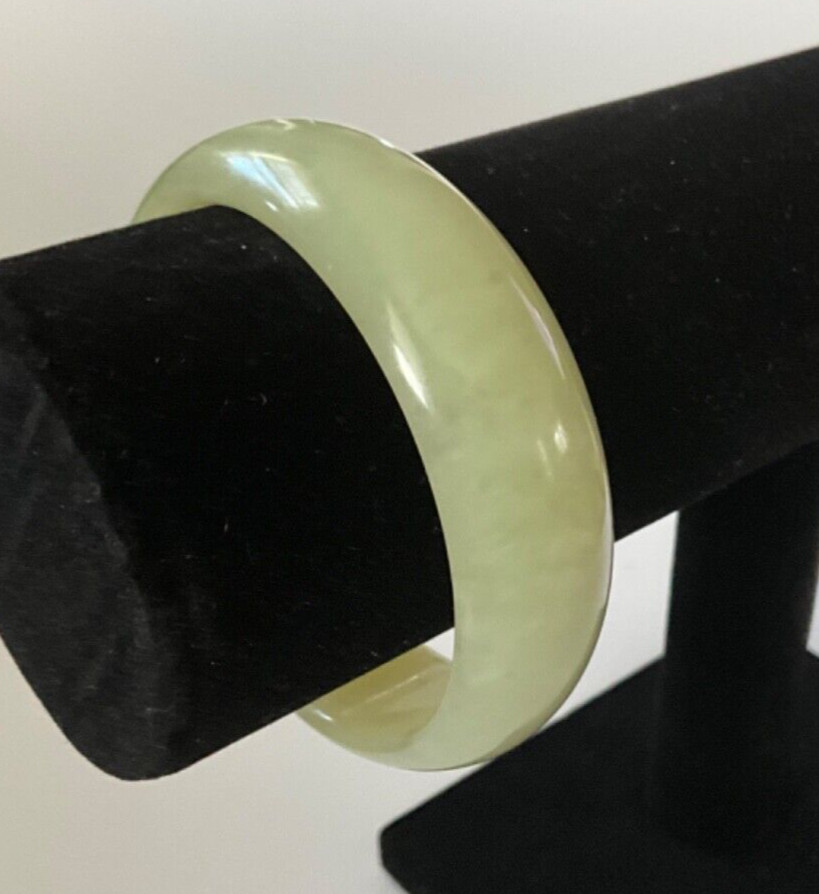 Nephrite JADE Jadeite Bangle Cuff Bracelet size 16. 60mm. 18mm Estate Find