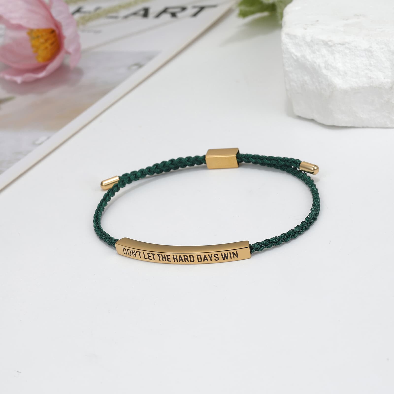 Don’t Let The Hard Days Win Saying Braided Wrap Bracelet For Son Daughter Gift