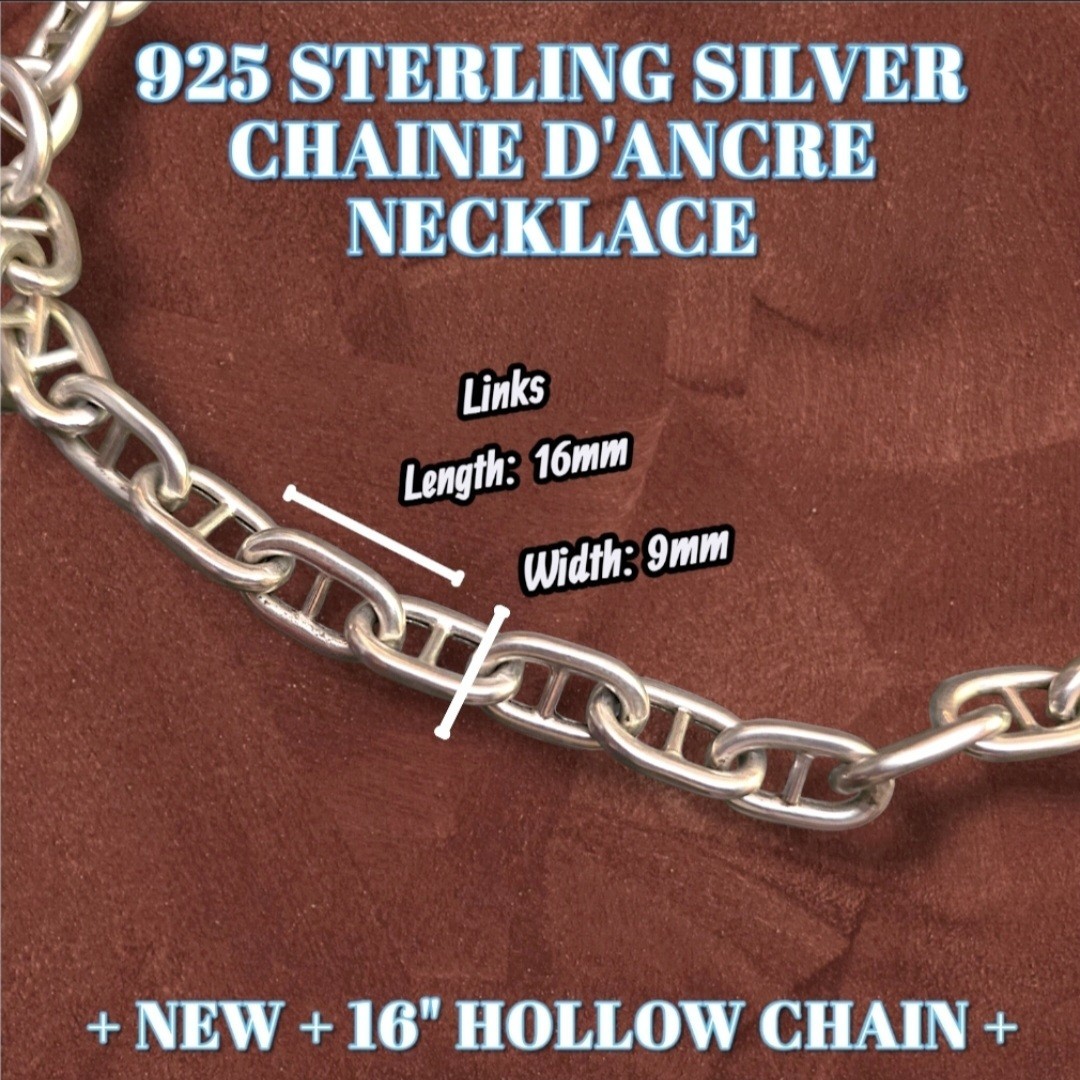 925 Sterling Silver Chaine d’Ancre Anchor Link Necklace 16″ Toggle 25g NWOT
