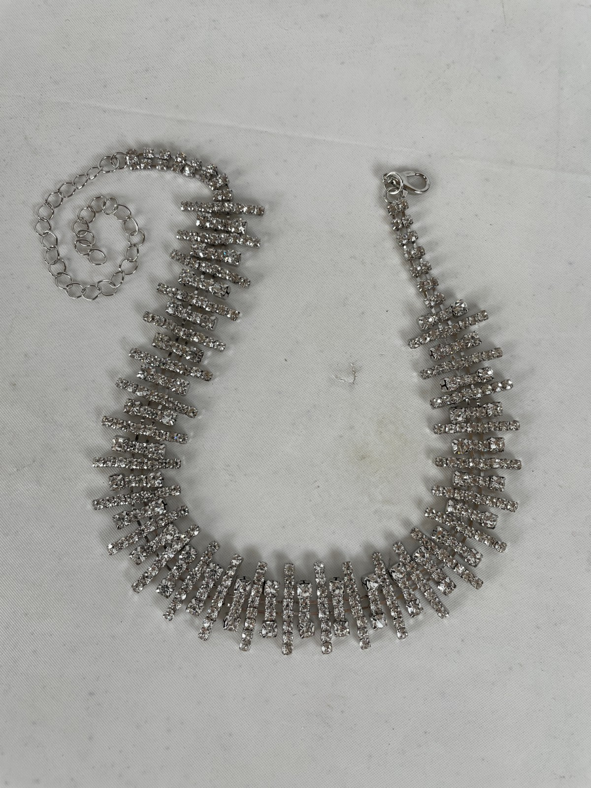 8 Other Reasons Statement Diamond Choker Necklace, Silver