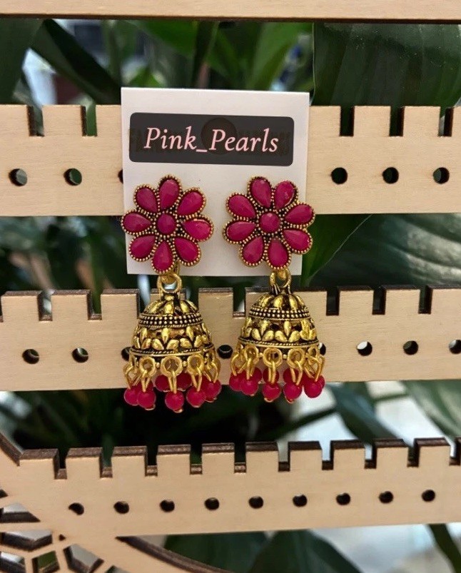 Pink Jhumka For Gulabi Queens ~ Light Weight Jewelry For All Occasion!