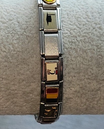 Persona Links Casa D’Oro Italy Stainless Steel Link Stretch Charm Bracelet Italy