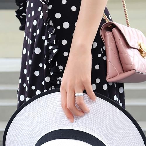 4 pcs Breathable Designed Silicone Wedding Ring for Women, 5.7mm Silicone Rubber