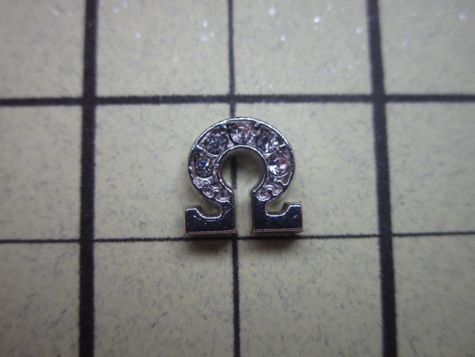 Silver Tone Rhinestone Greek Letters/Symbols, Floating Charms to fit Origami Owl