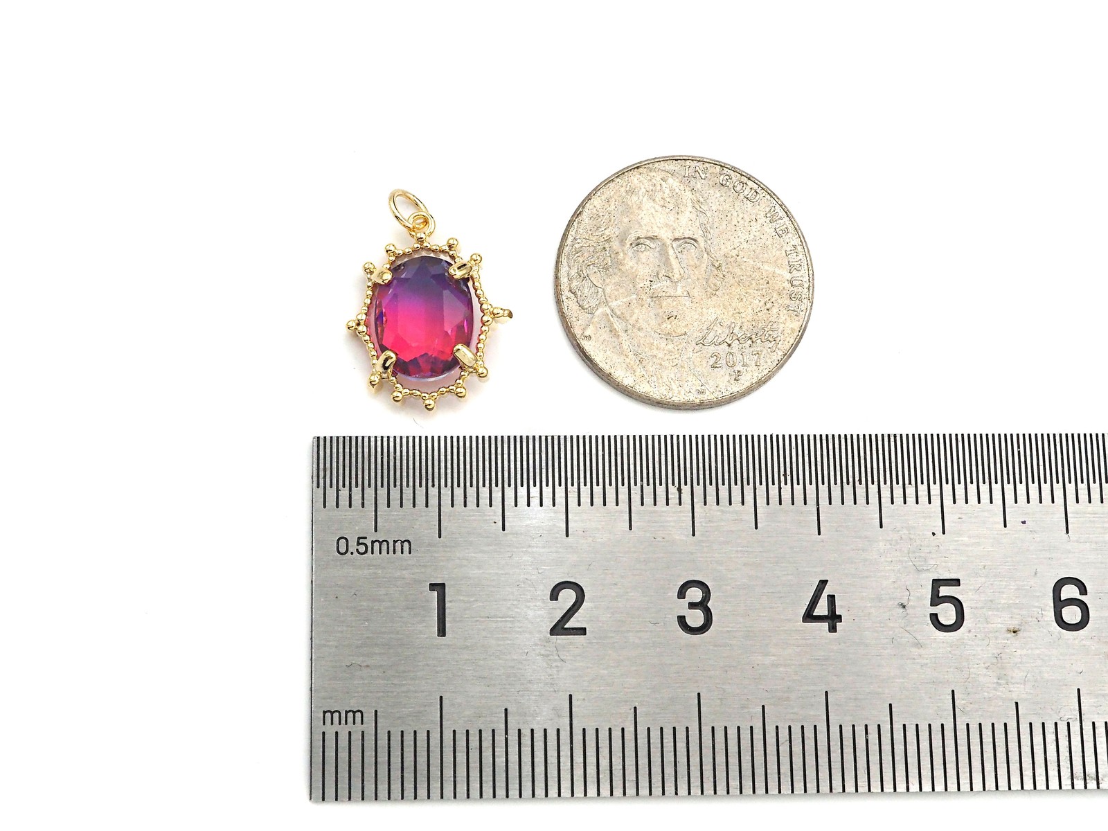 Gold Filled Colorful Quartz Oval Shape Pendant, 14K Gold Filled Quartz Charm,