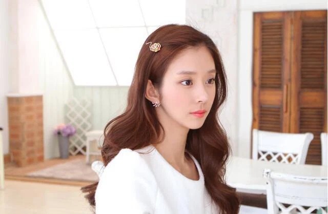 Korean Elegant Rose Gold Plated Contemporary Jacket Front Back Stud Leaf Earring