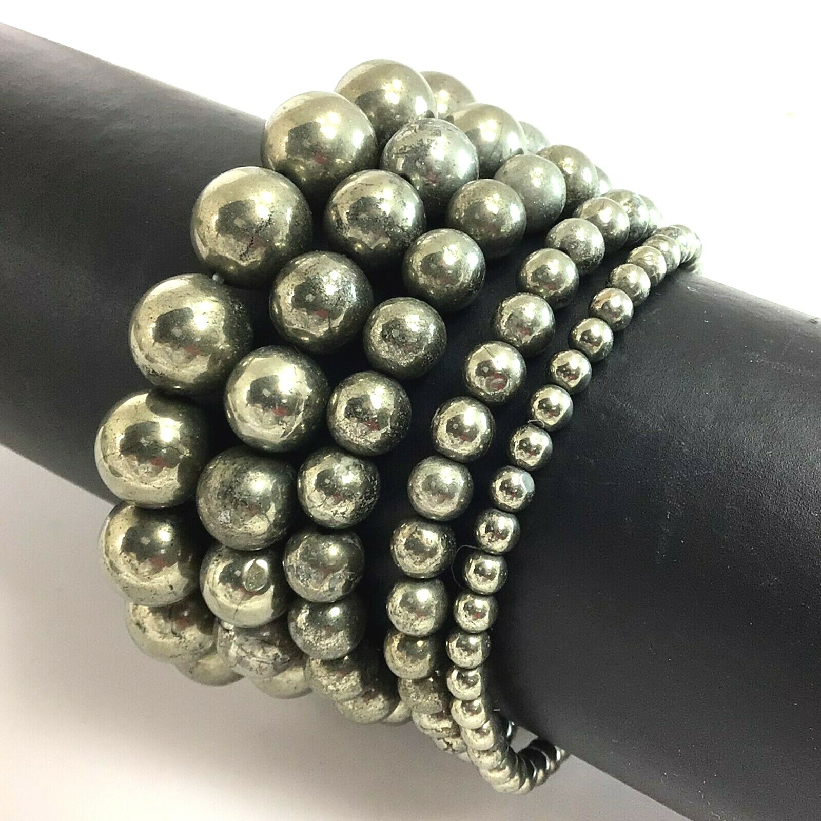 Handmade Gemstone Bracelet Pyrite Stretch Healing Round Bead 4mm 6mm 8mm 10mm 12