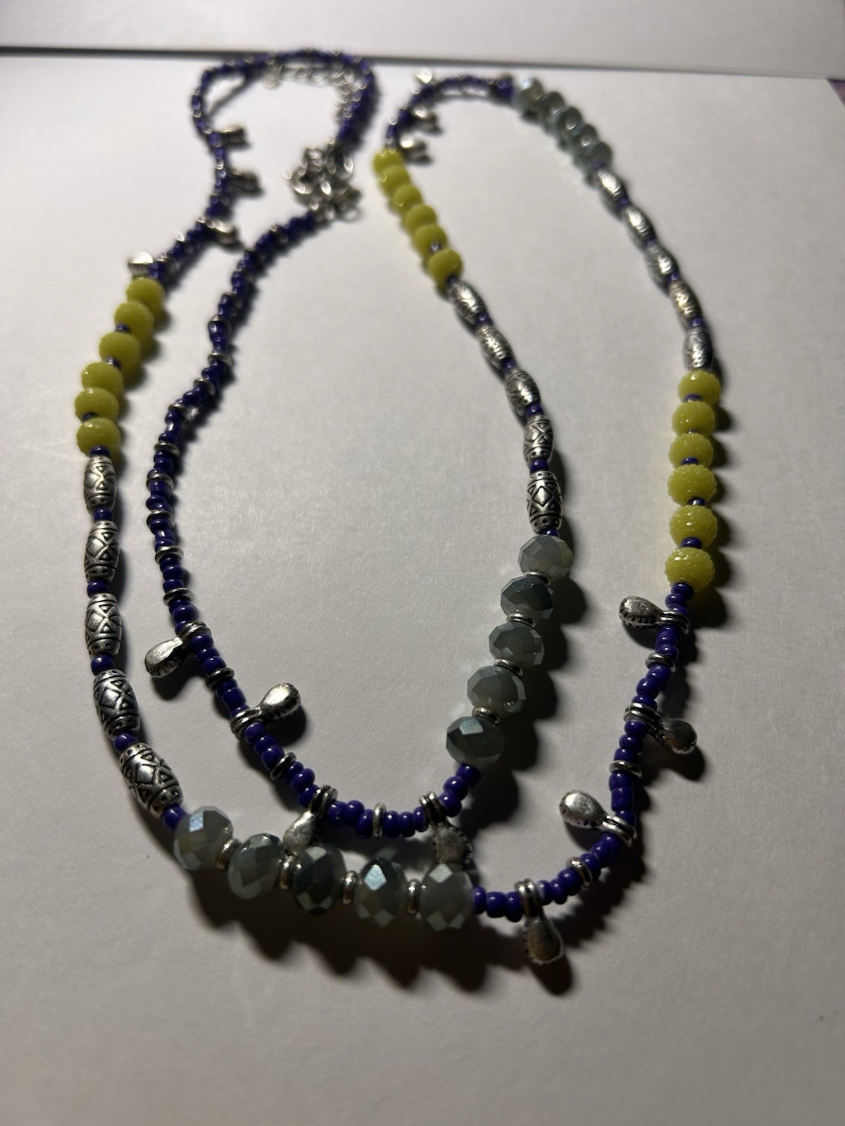 Premier Designs Beaded Necklace Silver Tone Chain Adjustable Clasp Extension