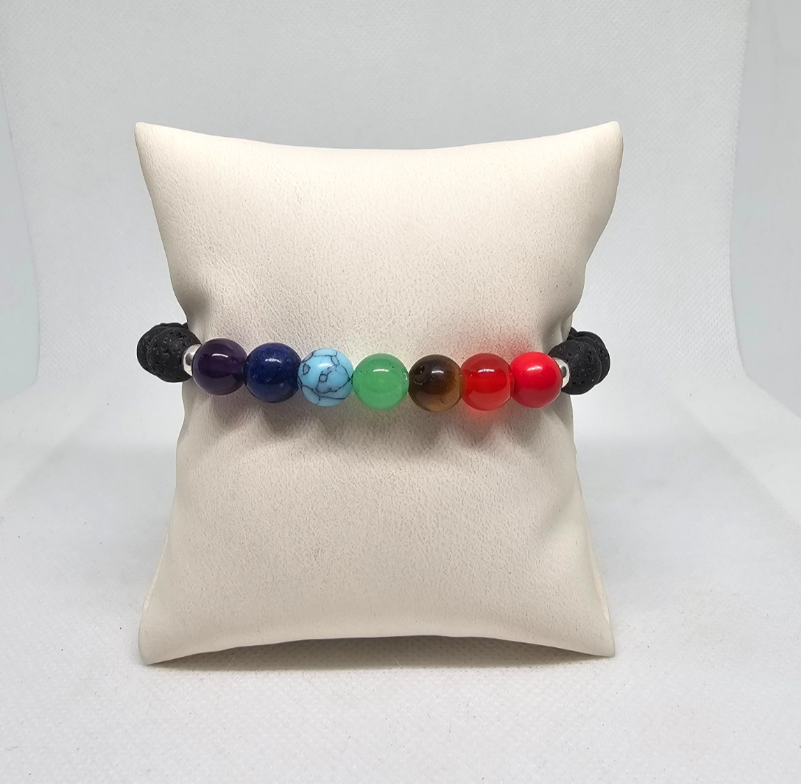 PULSERA 7 CHAKRAS TURMALINA PIEDRA / 7 CHAKRA QUARTZ BRACELET TOURMALINE STONE
