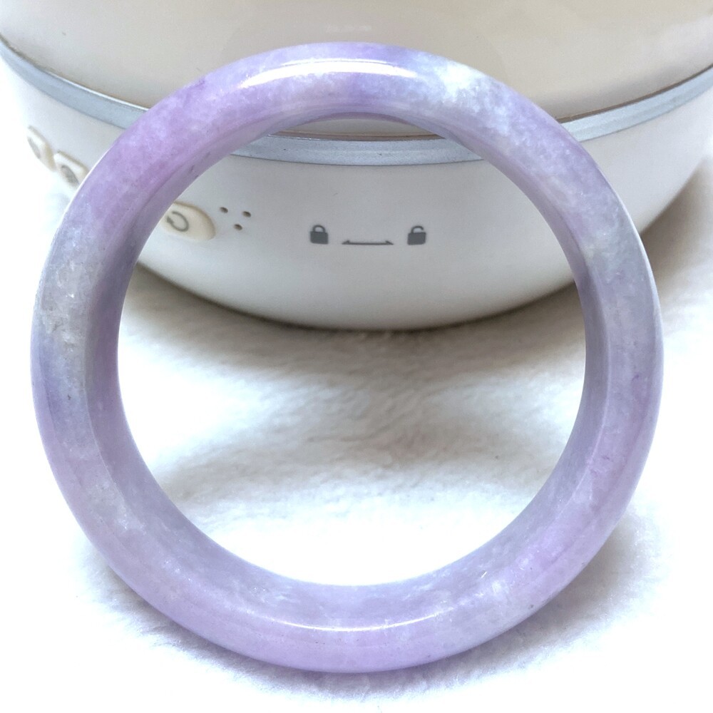 Certified Grade A Lavender 56-57mm Natural Burma Jade jadeite Bangle Bracelet